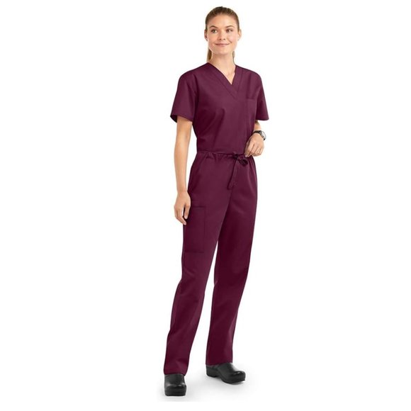Strictly Scrubs Set 2XL Wine Unisex - Picture 1 of 2